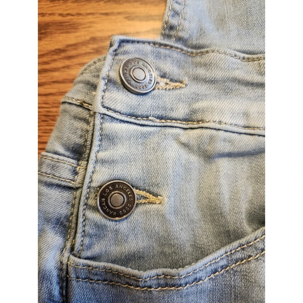 Kancan For‎ Maurices Exclusive Women's Denim Raw Hem Overall Skirt Size Medium